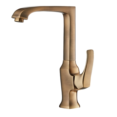 ACS เดี่ยวจับทองเหลืองโบราณผสมครัว Faucet อ่างล้างจานผสมพร้อม Spout หมุน