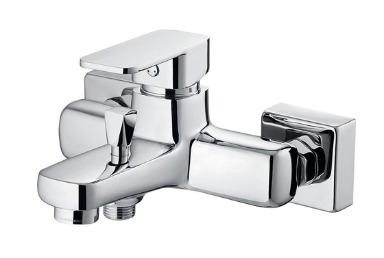 ก๊อกผสมอ่างอาบน้ำแบบจับเดี่ยว Chrome ห้องอาบน้ำ Faucet Faucet ลายนิ้วมือ