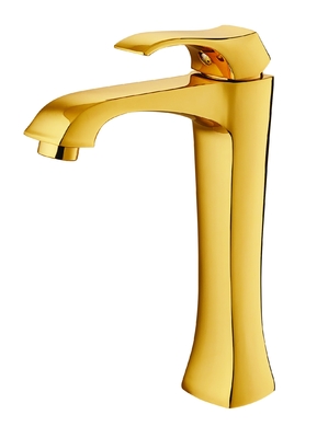ก๊อกอ่างล้างหน้าสีทองอ่อนขนาด 35 มม. คอยาว ห้องอาบน้ำ อ่างล้างจาน Faucet