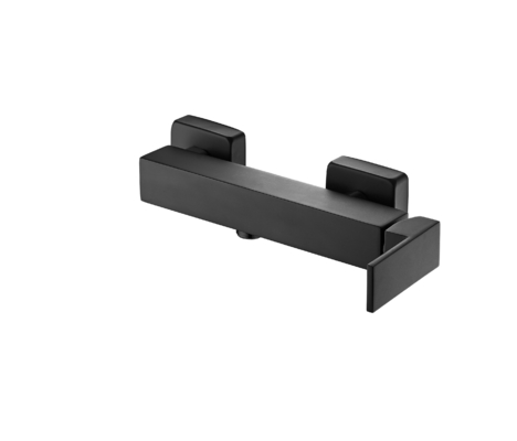 ลายนิ้วมือฟรี Matt Black Bath Mixer ติดผนัง Square Shower Mixer Taps