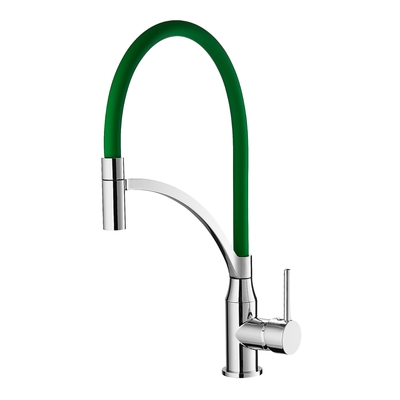 สายยางซิลิโคน Chrome Finish Kitchen Mixer Faucet ความต้านทานการกัดกร่อนของน้ำ