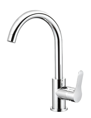 ก๊อกน้ำห้องครัวผสมสังกะสีขัดเงา 360 องศาหมุน Spout Kitchen Tap