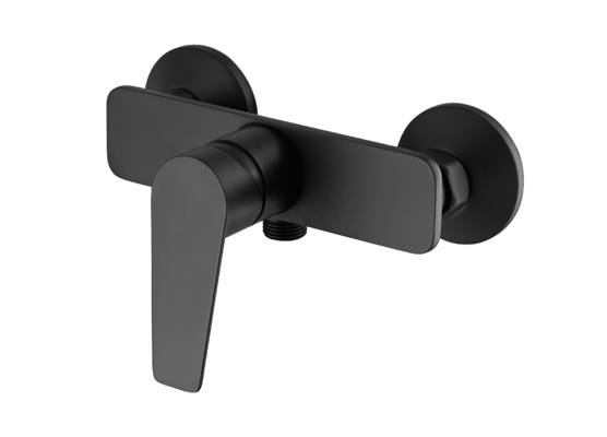ก๊อกน้ำฝักบัวอาบน้ำผสมทองเหลืองคุณภาพสูงก้านเดี่ยว Chrome Matt black
