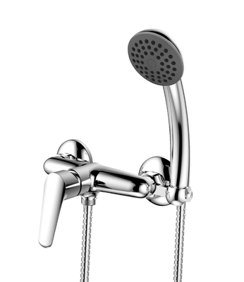 ก๊อกเดี่ยวอ่างล้างหน้าแบบติดผนัง ทองเหลือง Chrome Shower Set