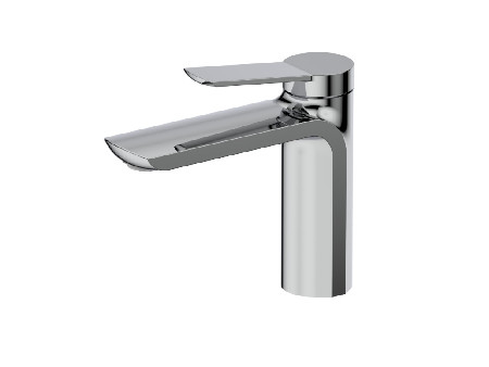 ก๊อกเดี่ยวสีดำ Chrome Bathroom Tap แบบไม่มีก้านดึง