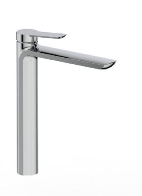 ตลับเซรามิกทองเหลืองก๊อกผสมอ่างล้างหน้าในห้องน้ำ Chrome Black High Spout
