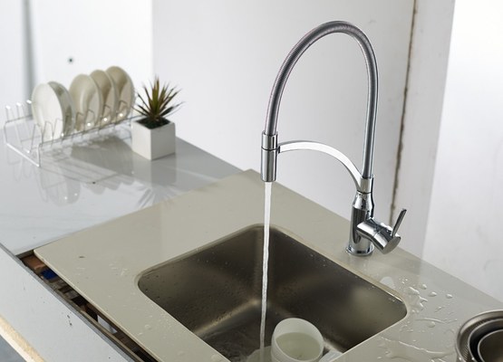 Spiral Spring 360° Swivel Kitchen Mixer Faucet 35mm Cartridge ป้องกันรอยขีดข่วน