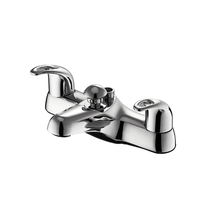 Modern Round Monobloc Dual Handle Bathroom Faucet ป้องกันการกัดกร่อน